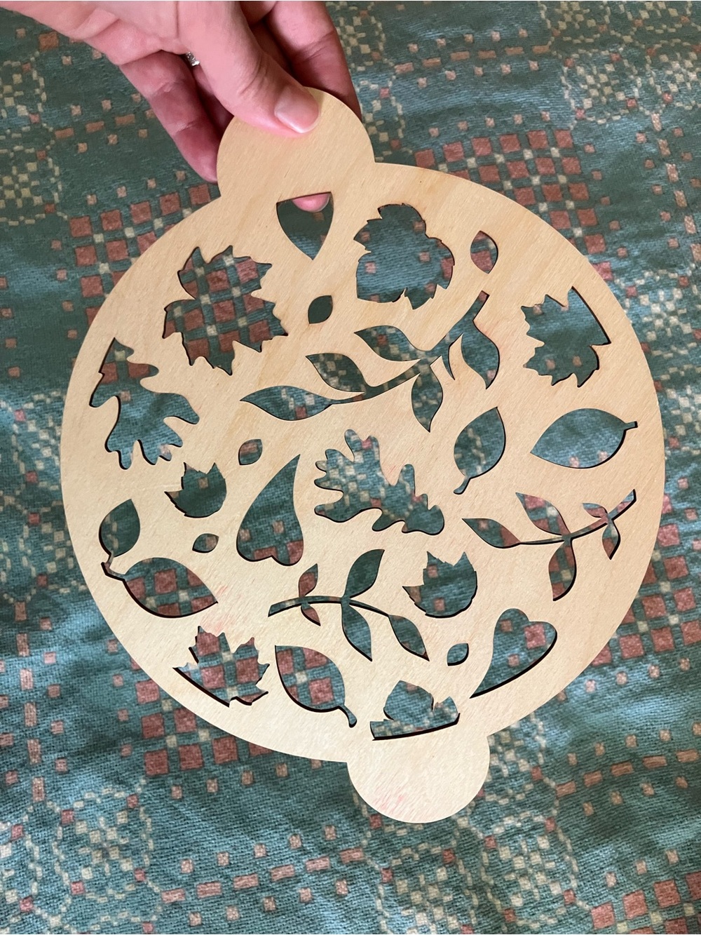 Fall Leaves Cake Stencil - Natural Wood